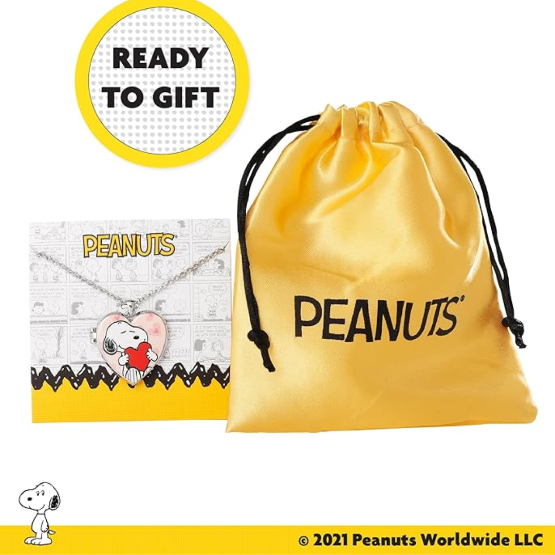 Collar Relicario de Corazón Snoopy con Foto de Woodstock (Joyería Oficial)