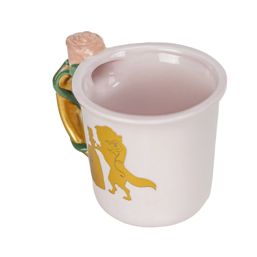 Taza de Cerámica con Asa Esculpida "Bella" - La Bella y la Bestia