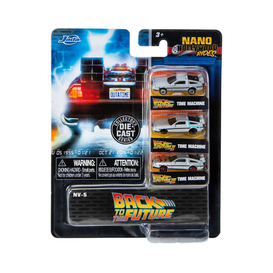 Nano Hollywood Rides – Set 3 Autos Die-Cast Back to the Future