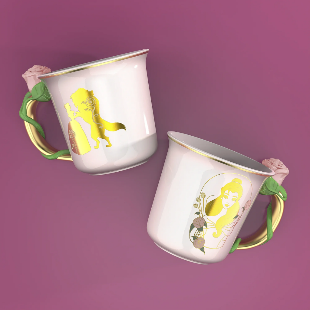 Taza de Cerámica con Asa Esculpida "Bella" - La Bella y la Bestia