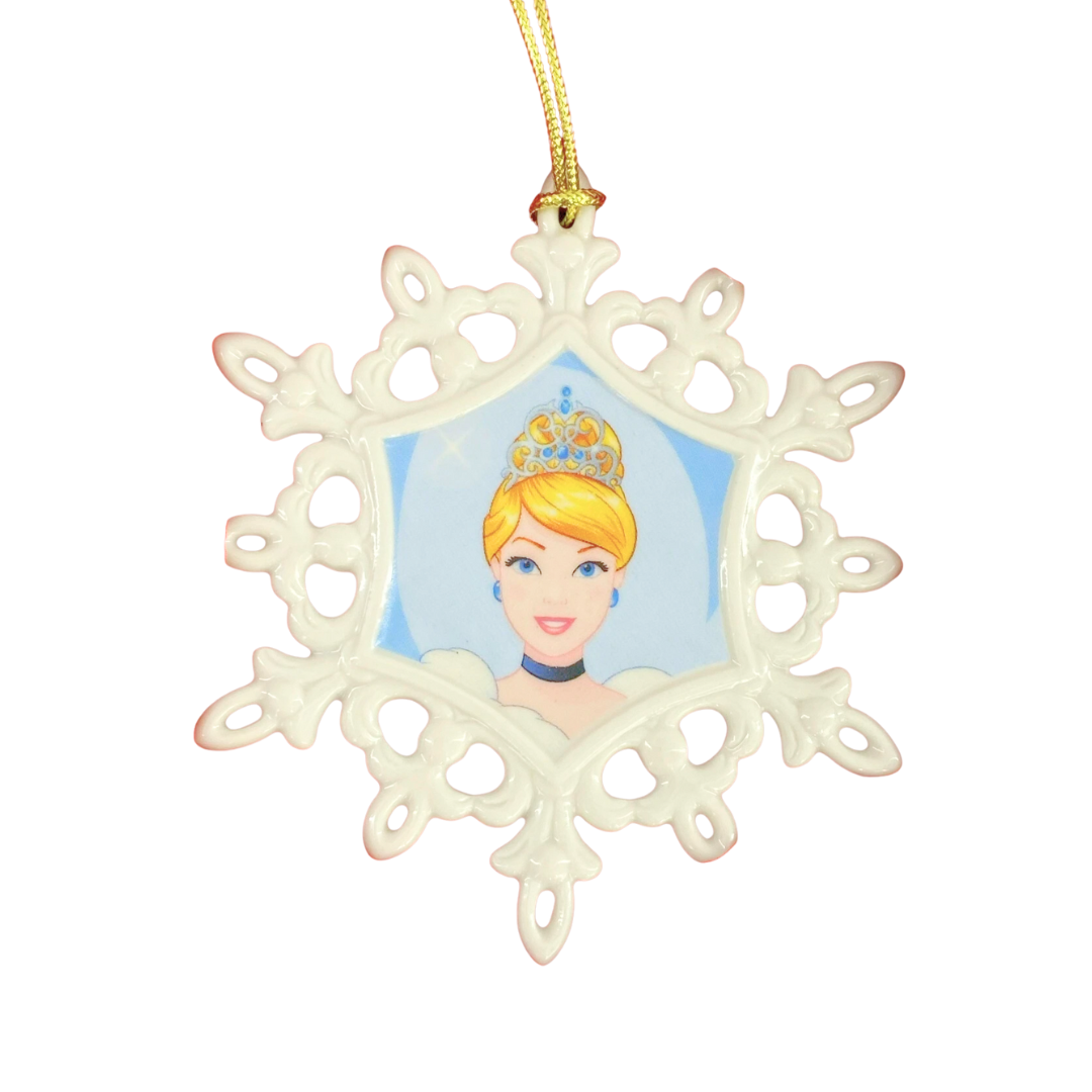 Adorno Navideño de Porcelana Cenicienta Copo de Nieve — Disney Showcase, Lenox