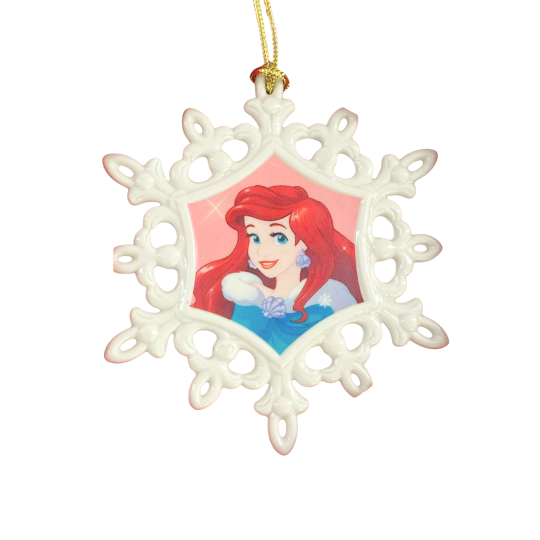 Adorno Navideño de Porcelana Ariel Copo de Nieve — Disney Showcase, Lenox