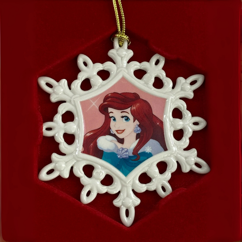 Adorno Navideño de Porcelana Ariel Copo de Nieve — Disney Showcase, Lenox