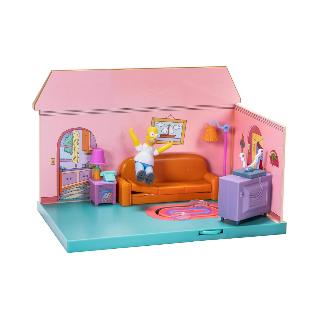 The Simpsons Living Room Diorama Playset – Casa de los Simpson con Figura de Homero