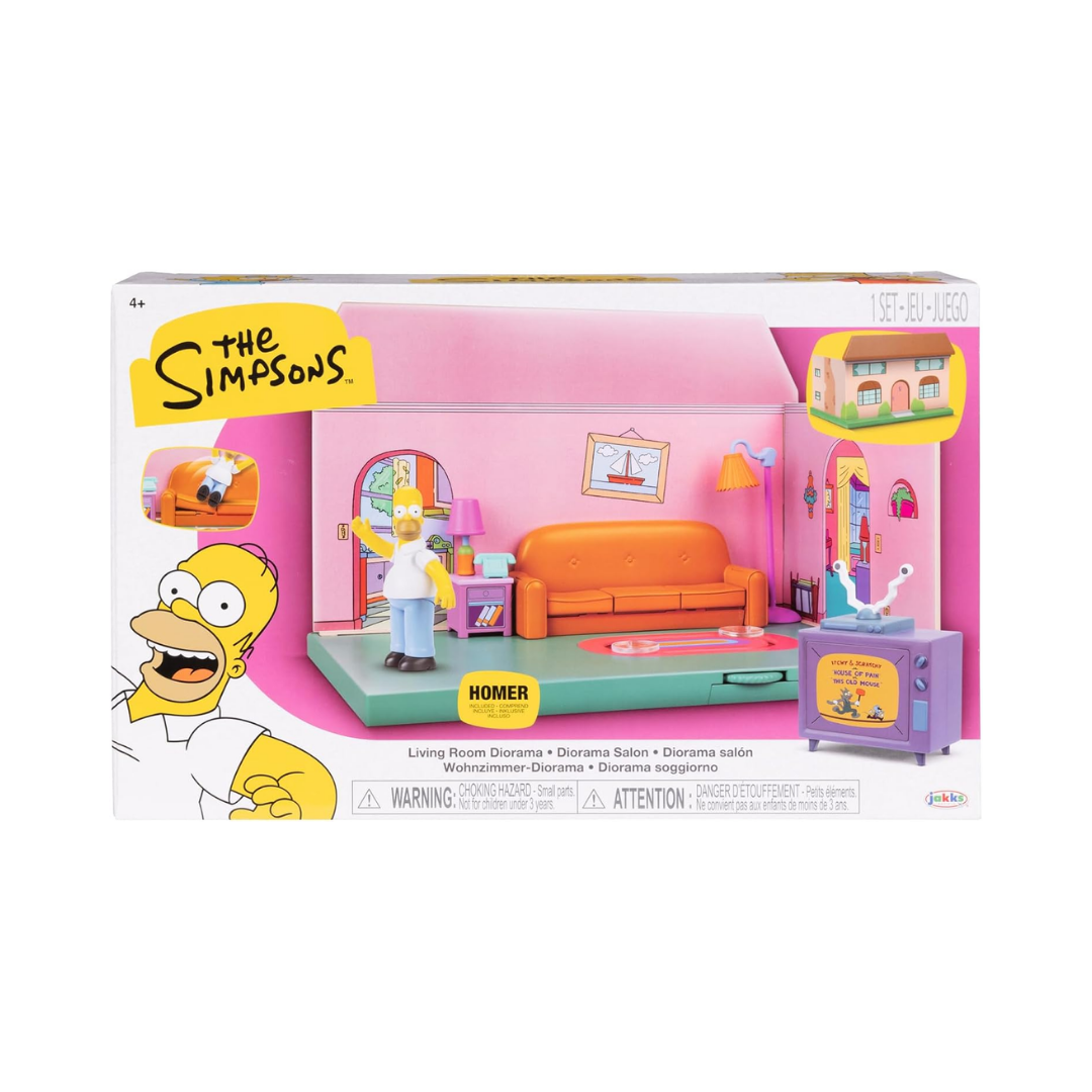 The Simpsons Living Room Diorama Playset – Casa de los Simpson con Figura de Homero