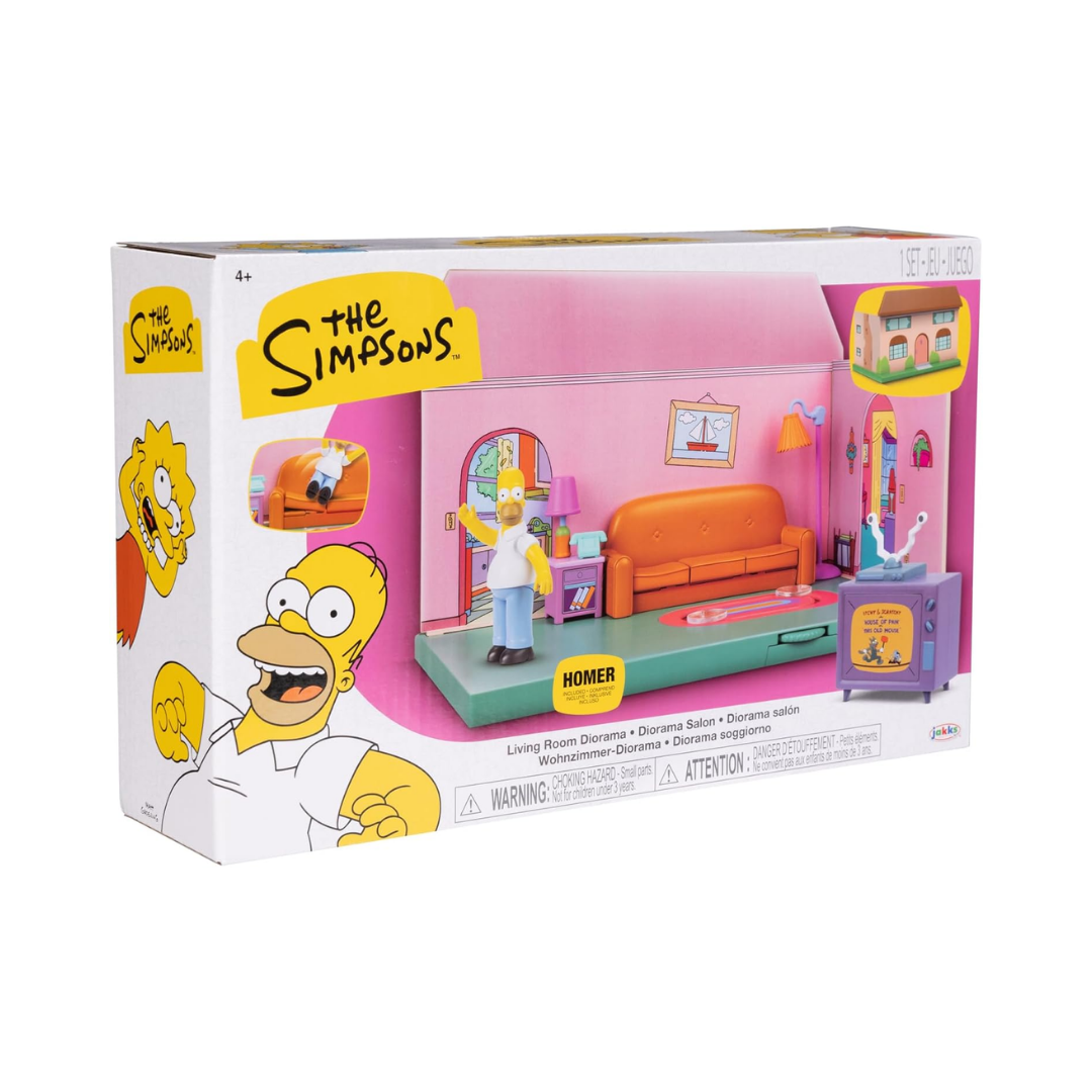The Simpsons Living Room Diorama Playset – Casa de los Simpson con Figura de Homero