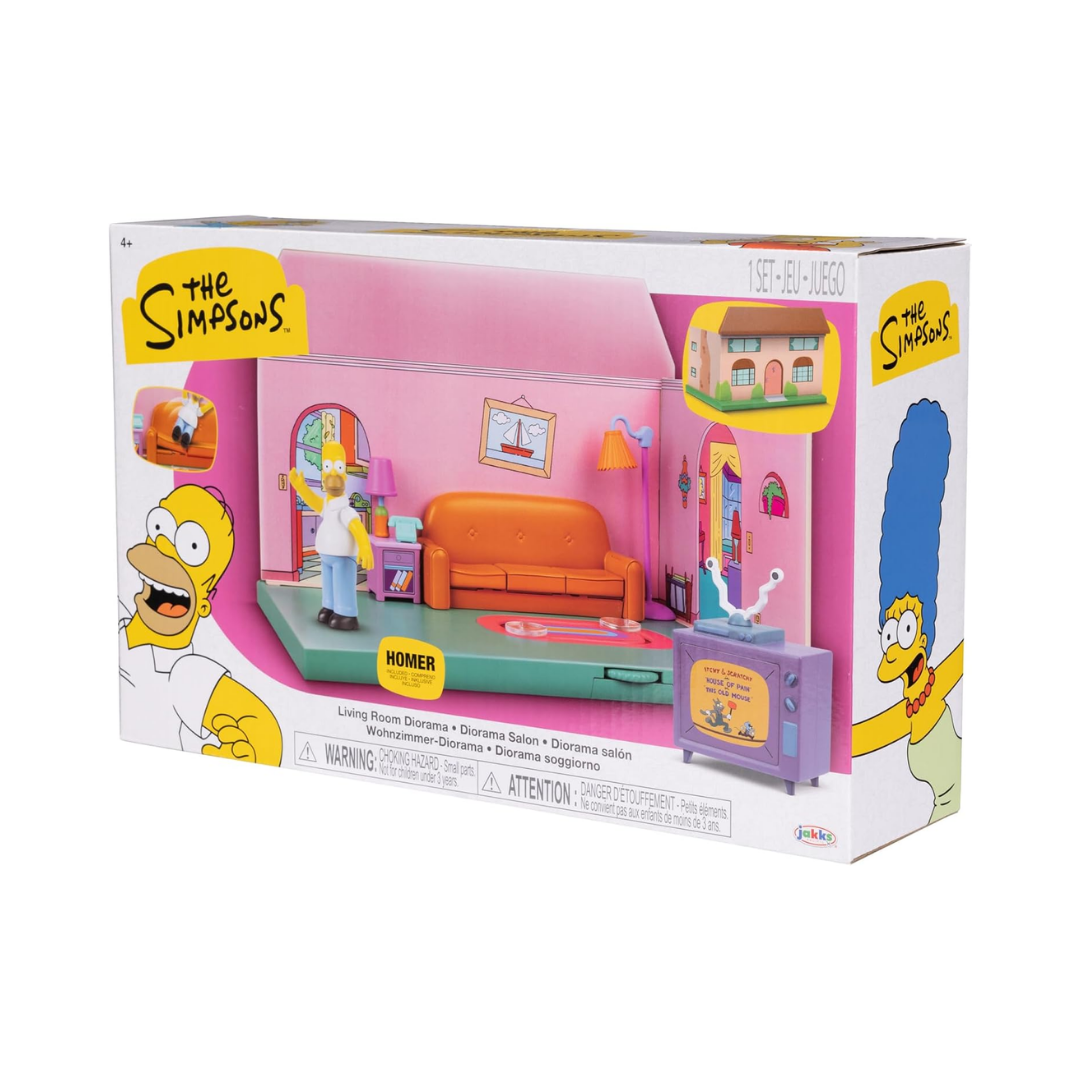 The Simpsons Living Room Diorama Playset – Casa de los Simpson con Figura de Homero