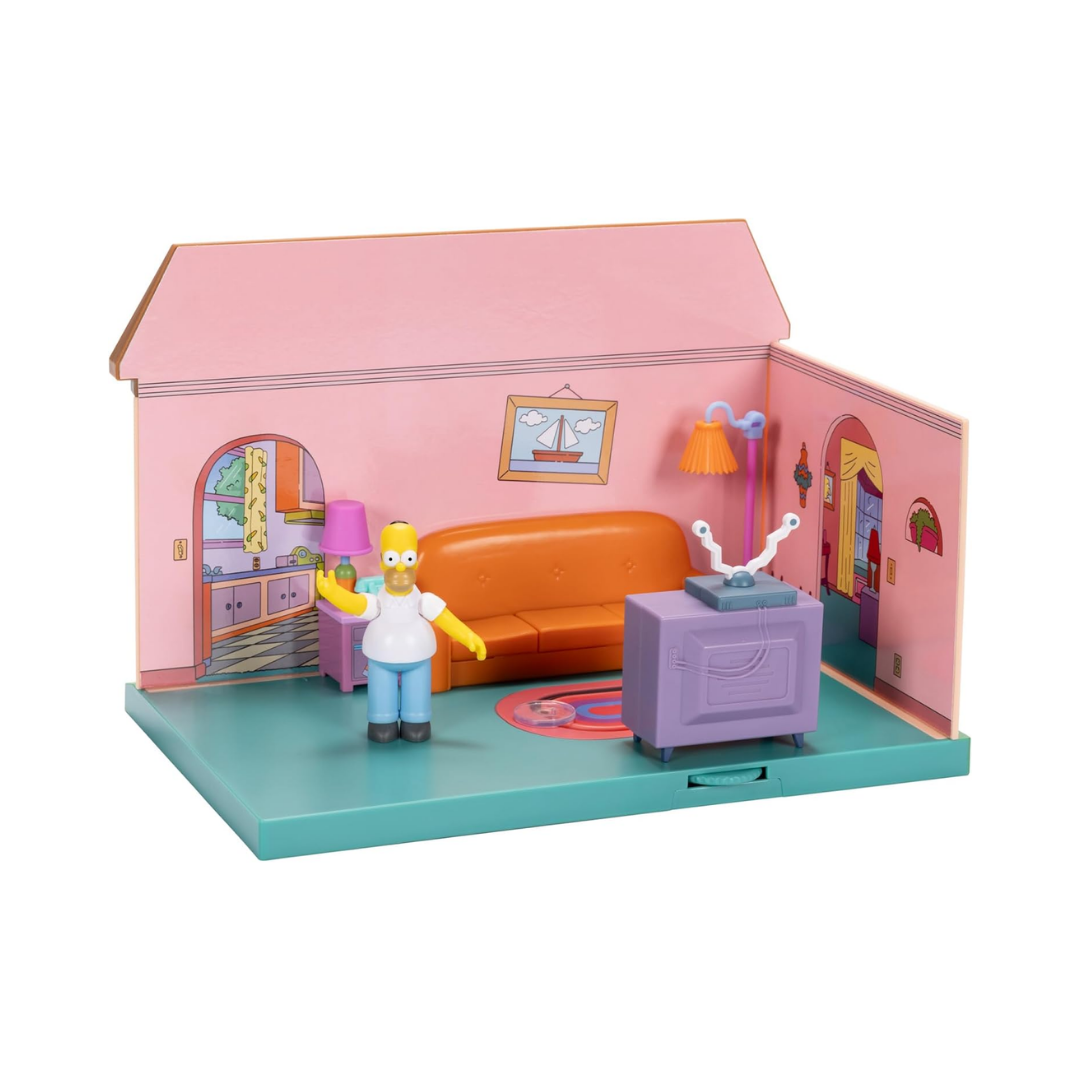 The Simpsons Living Room Diorama Playset – Casa de los Simpson con Figura de Homero