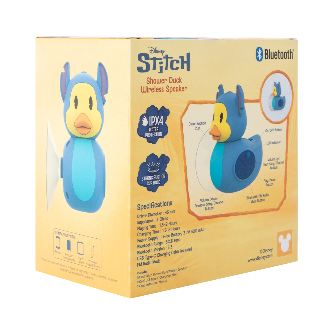 Parlante Bluetooth de Ducha Disney Patito Stitch